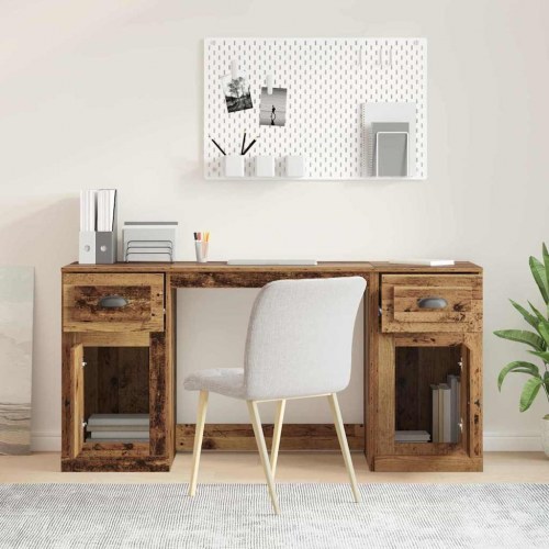 Skrivebord med skab med skuffe Gammelt træ 154,5 x 50 x 75 cm