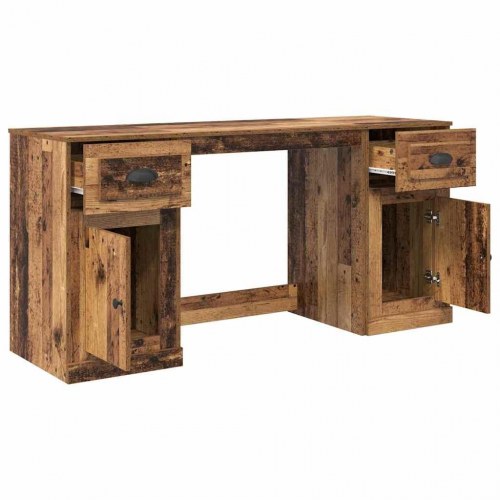 Skrivebord med skab med skuffe Gammelt træ 154,5 x 50 x 75 cm