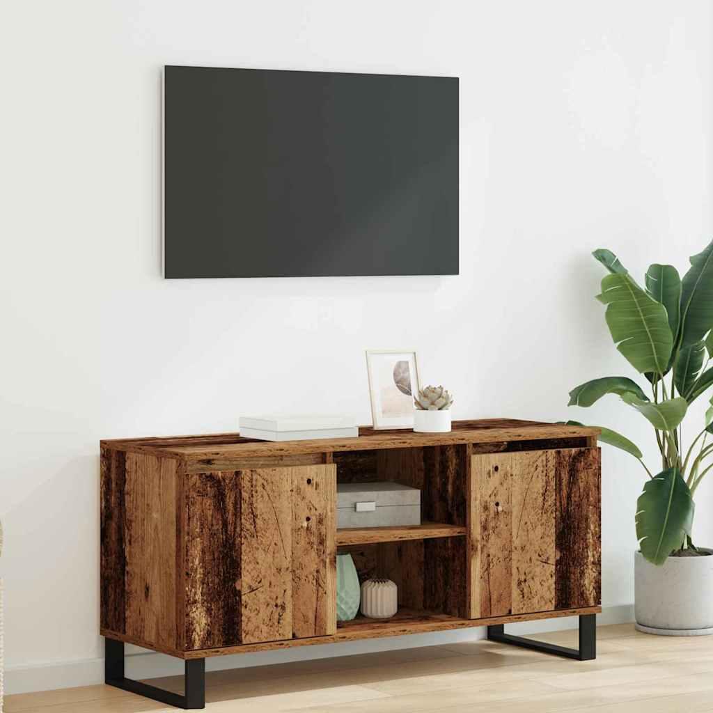 TV-bord i gammelt trælook 104 × 35 × 50 cm - konstrueret træ