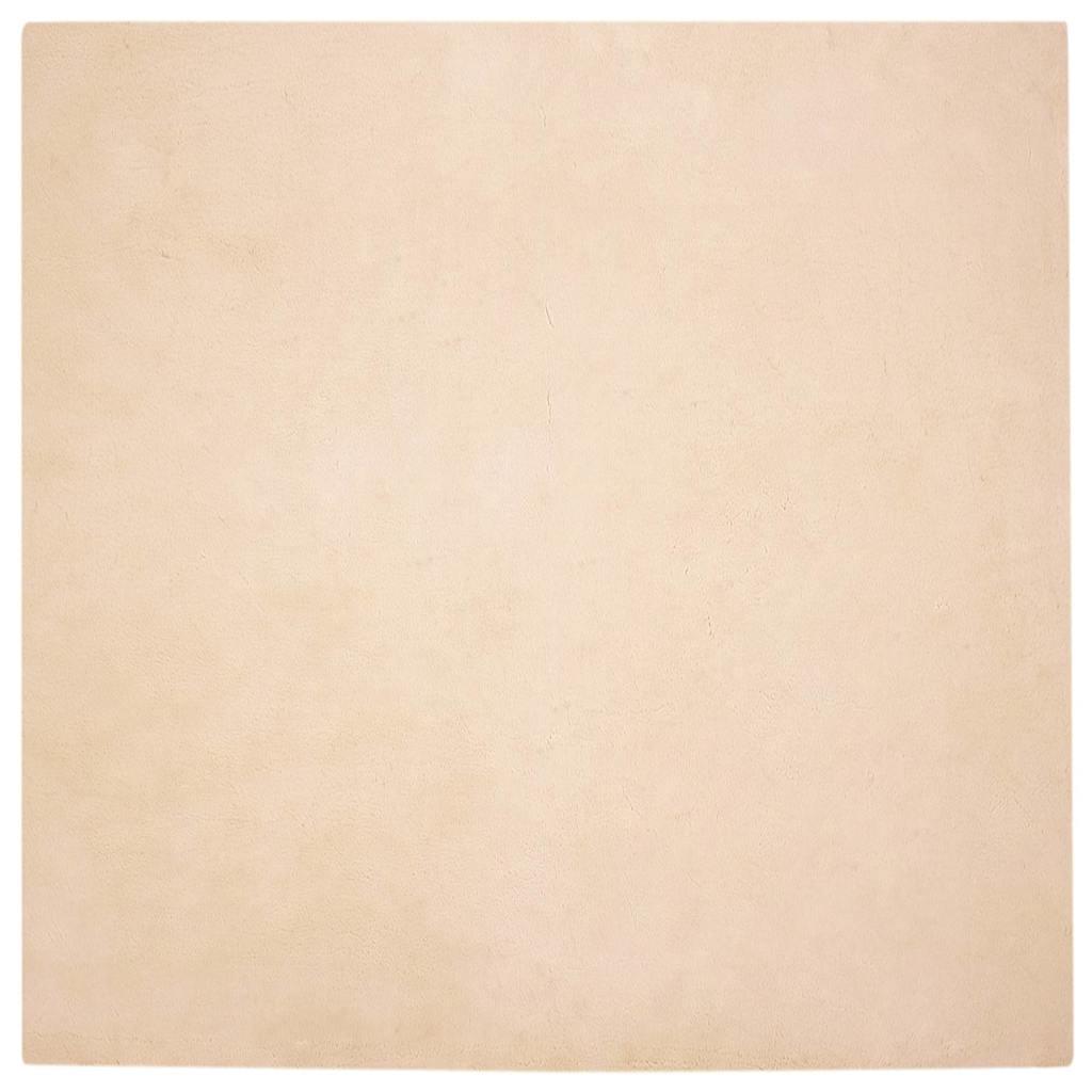 Faux Kanin Pels Tæppe Beige 240 x 240 cm Polyester
