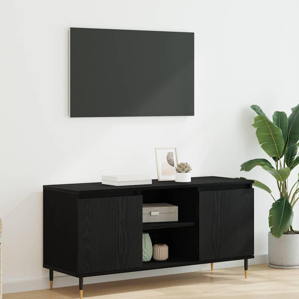 TV-bord i sort eg - konstrueret træ, 104 × 35 × 50 cm