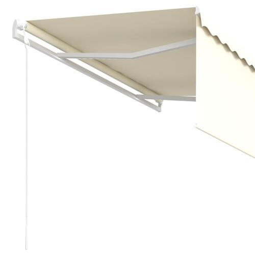 Markise m. gardin 3x2,5 m automatisk betjening cremefarvet