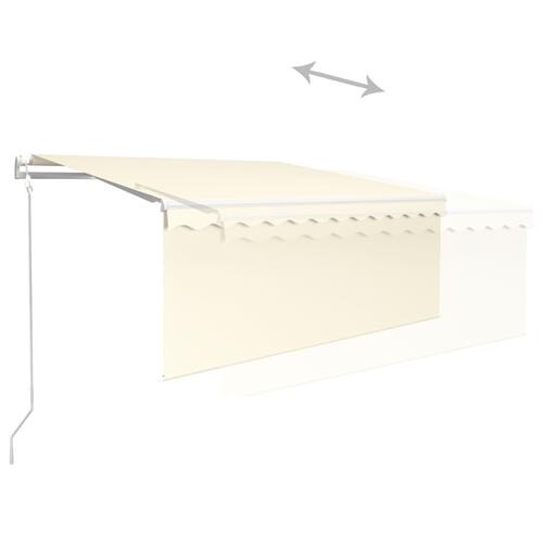 Markise m. gardin 3x2,5 m automatisk betjening cremefarvet