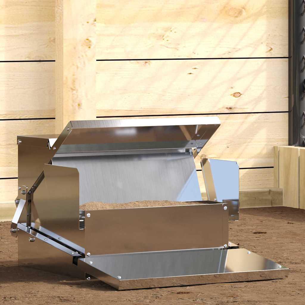 Kylling treadle feeder Sølv 50 x 40 x 29 cm Galvaniseret stål