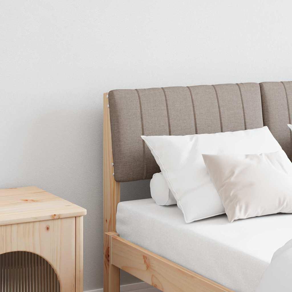 Polstret Sengegavl Lysegrå Massiv Fyrretræ - Brun og taupe / 120 cm