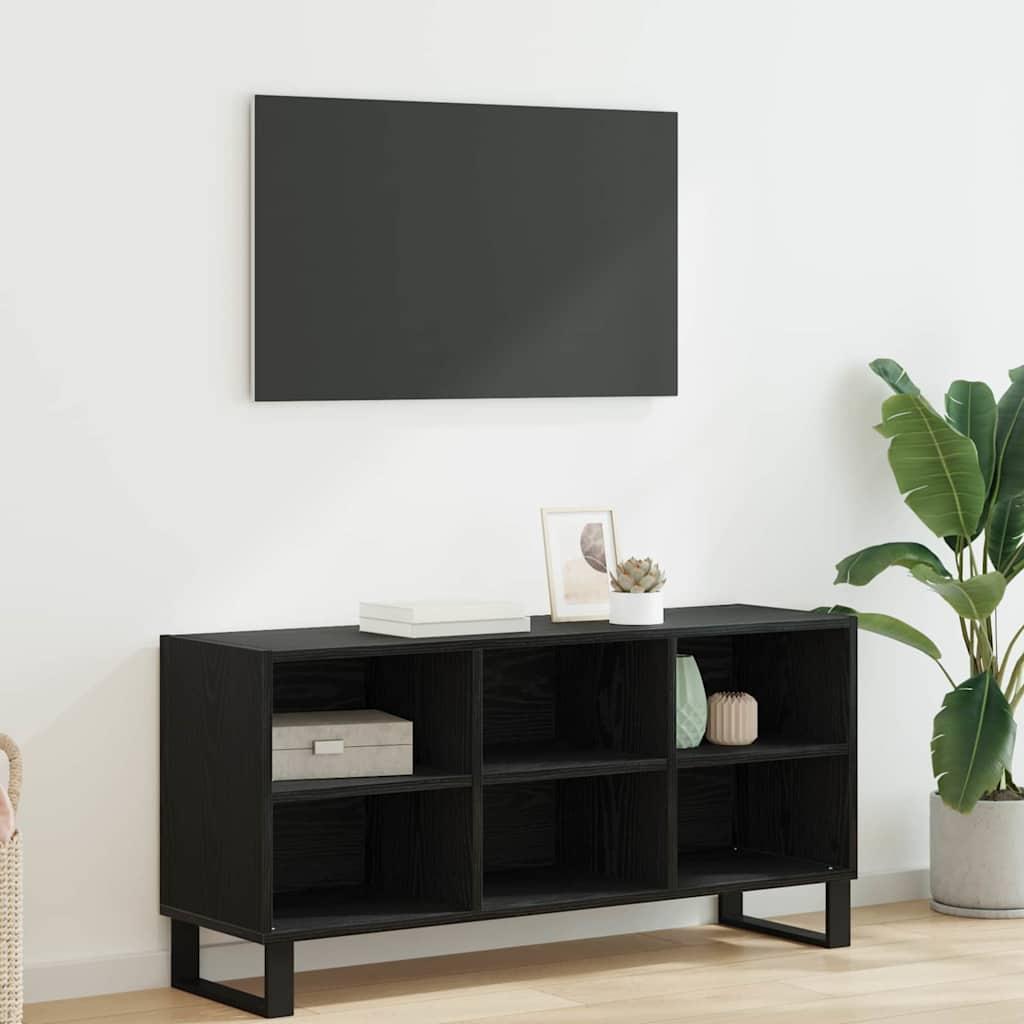TV-bord i sort eg - konstrueret træ, 103,5 × 30 × 50 cm