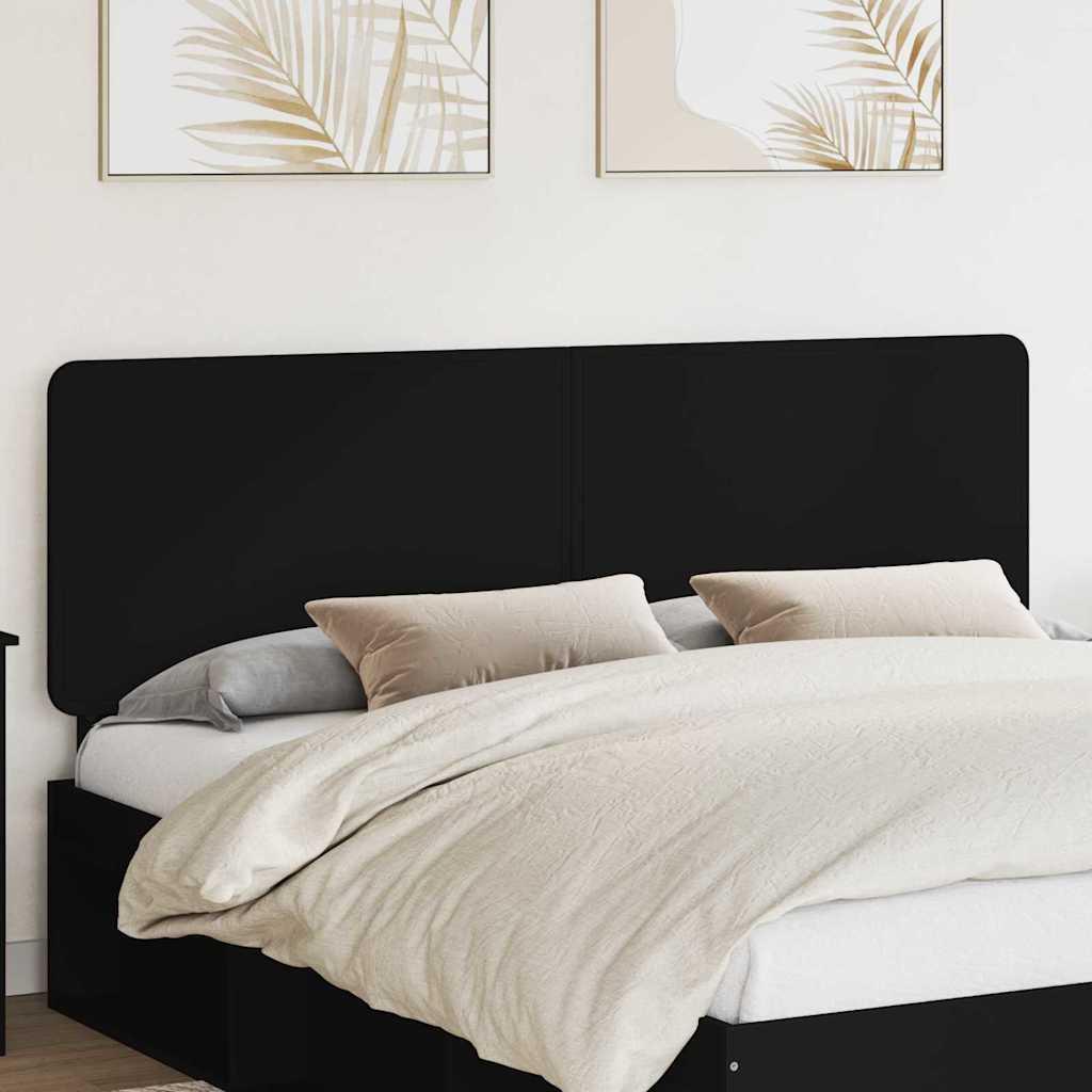 Sengegavl i sort eg - konstrueret træ, 203 × 100 cm