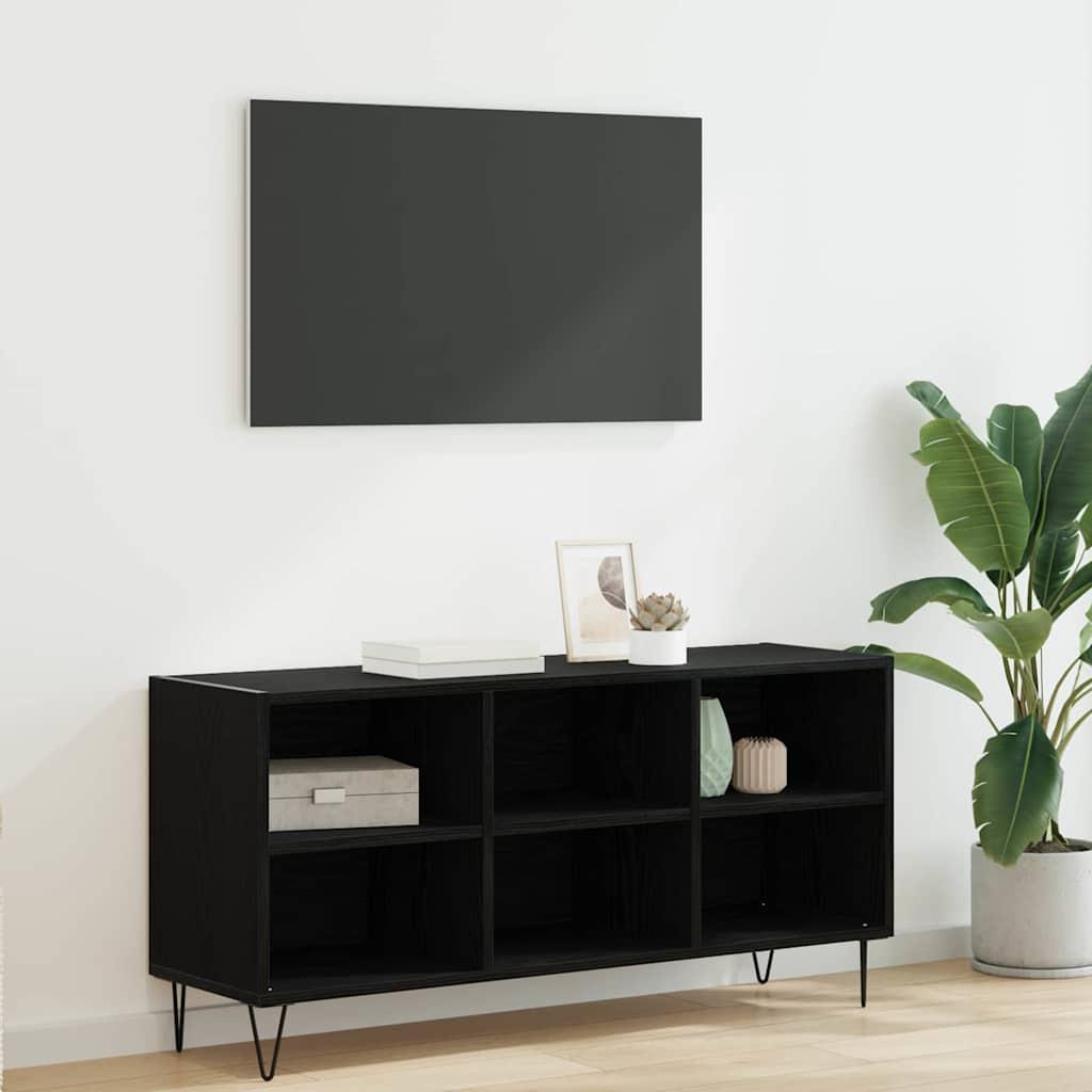 TV-bord i sort eg - konstrueret træ, 103,5 × 30 × 50 cm