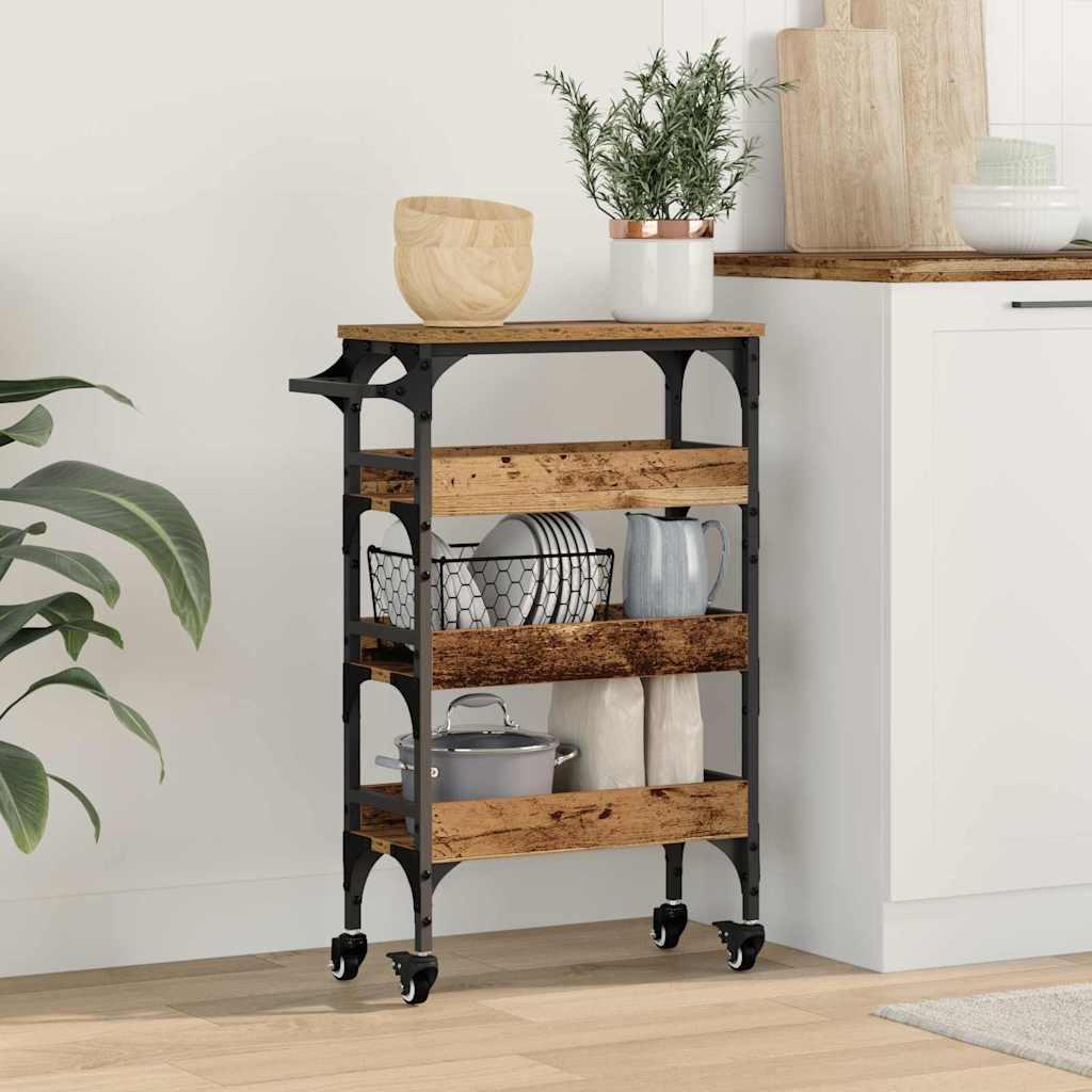 Køkkenvogn Gammelt træ 53 x 20 x 76 cm Konstrueret træ