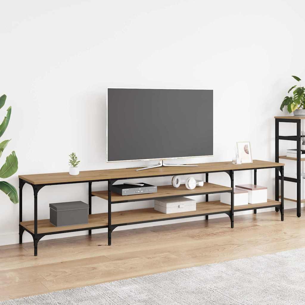 TV-skab Artisan Egetræ 201 x 35 x 45 cm Ingeniørt træ og jern