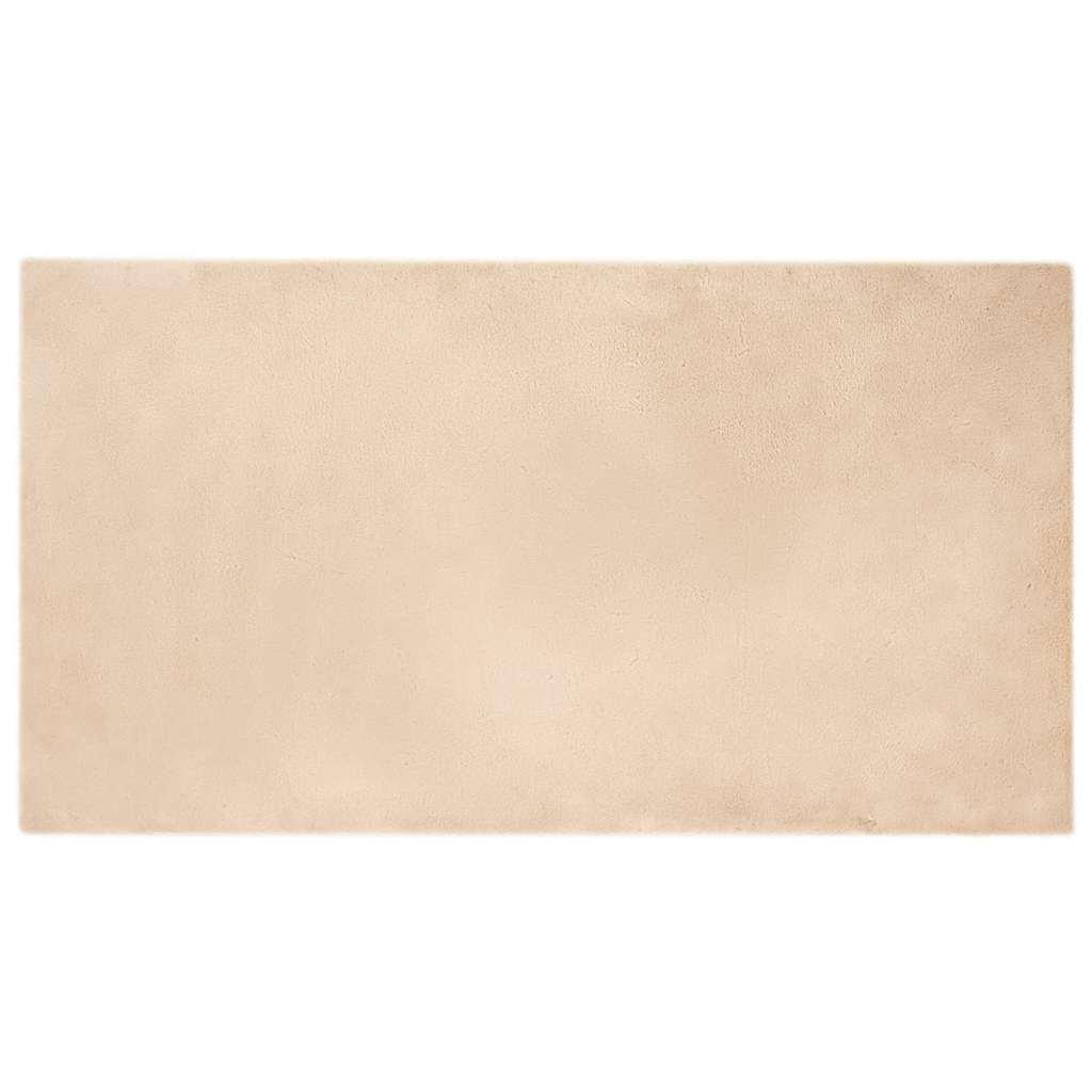 Faux Kanin Pels Tæppe Beige 80 x 150 cm Polyester
