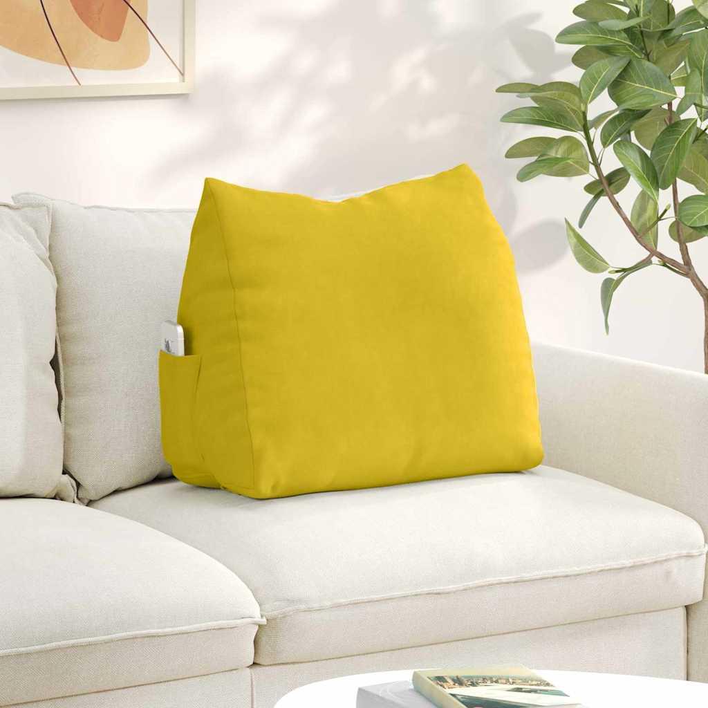 Rygpude Gul 60 x 20 x 50 cm Velourstof