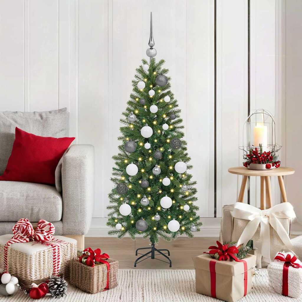 Kunstigt juletræ med 150 LED'er Grøn 120 cm PE og PVC