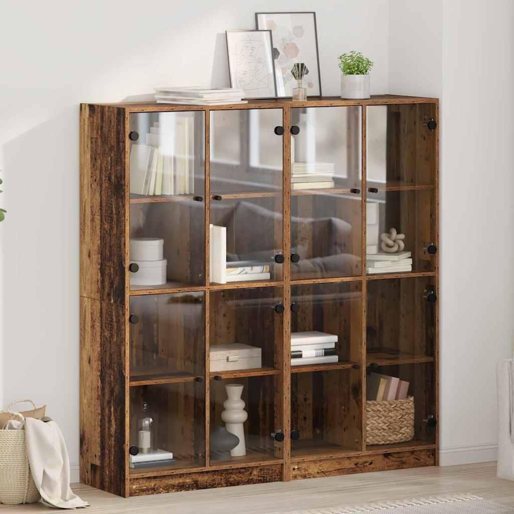 Highboard 2 stk Gammelt træ 136 x 37 x 142 cm Konstrueret træ