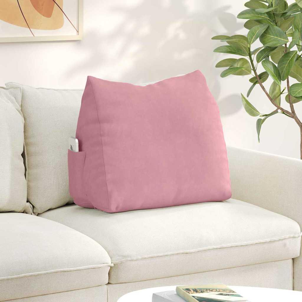 Rygpude Lyserød 60 x 20 x 50 cm Velourstof