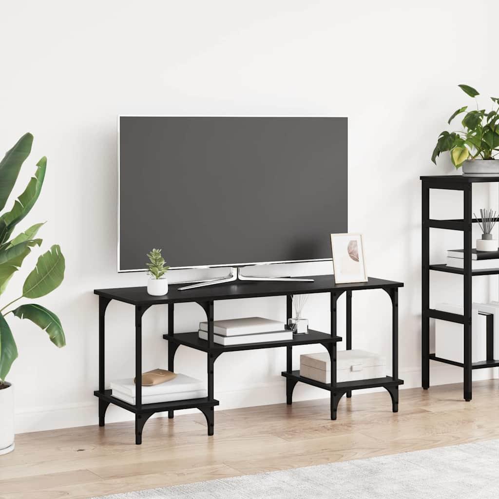 TV-skab Sort eg 102 x 35 x 45,5 cm Ingeniørt træ og jern