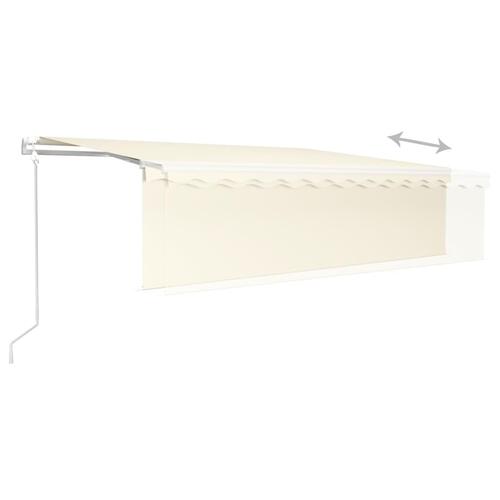 Markise m. gardin 5x3 m automatisk betjening cremefarvet