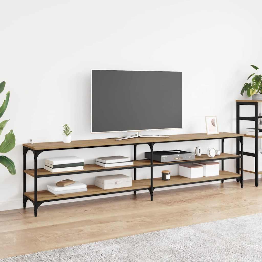 TV-skab Artisan Egetræ 200 x 30 x 50 cm Ingeniørt træ og jern