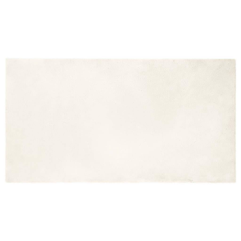 Faux Kanin Pels Tæppe Hvid 80 x 150 cm Polyester
