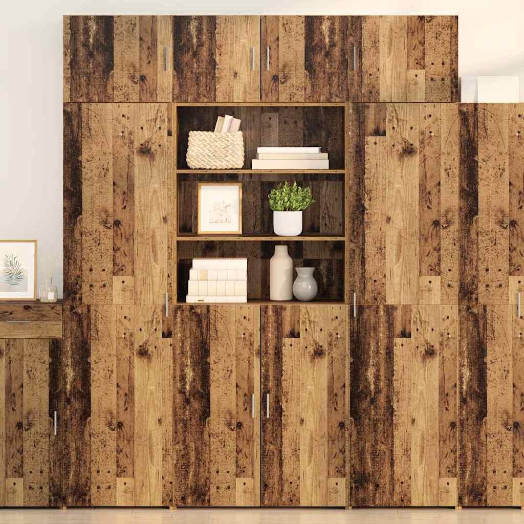 Highboard i gammelt trælook 80 × 42,5 × 185 cm - konstrueret træ