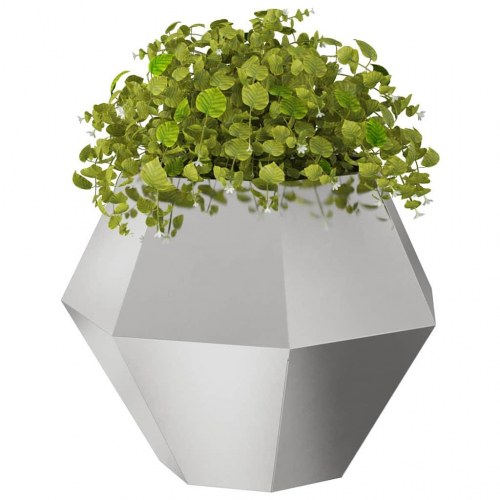 Plantekasse 2 stk Sølv 75 x 75 x 60 cm Rustfrit stål