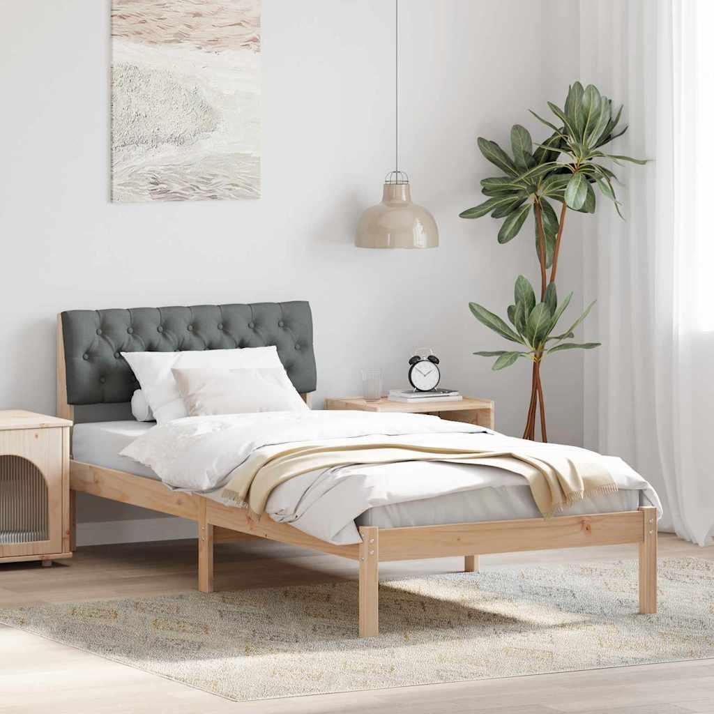 Sengestel brun og mørkegrå 90 x 200 cm Massivt fyrretræ