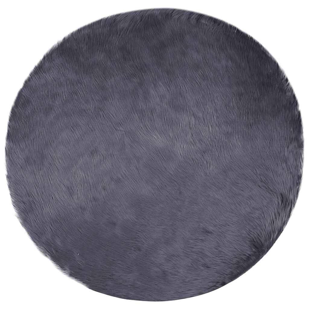 Falsk Fåreskind Tæppe Antracit 160 x 160 cm Polyester