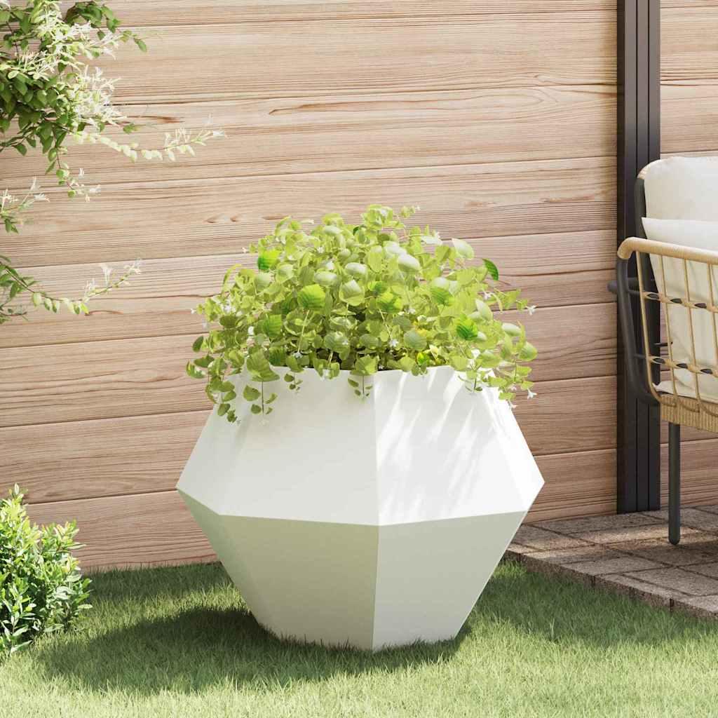 vidaXL Plantekasse Hvid 75 x 75 x 60 cm Stål