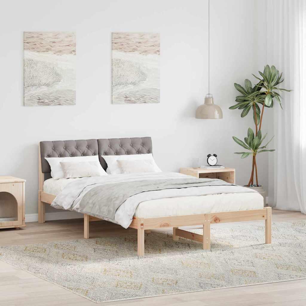 Sengestel Brun og taupe 120 x 190 cm Massivt fyrretræ