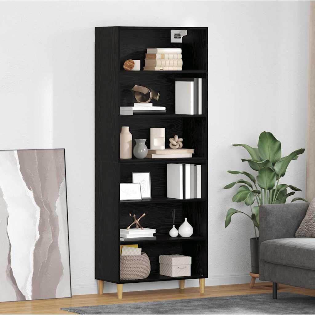 Highboard 2 stk Sort eg 69,5 x 32,5 x 180 cm Konstrueret træ