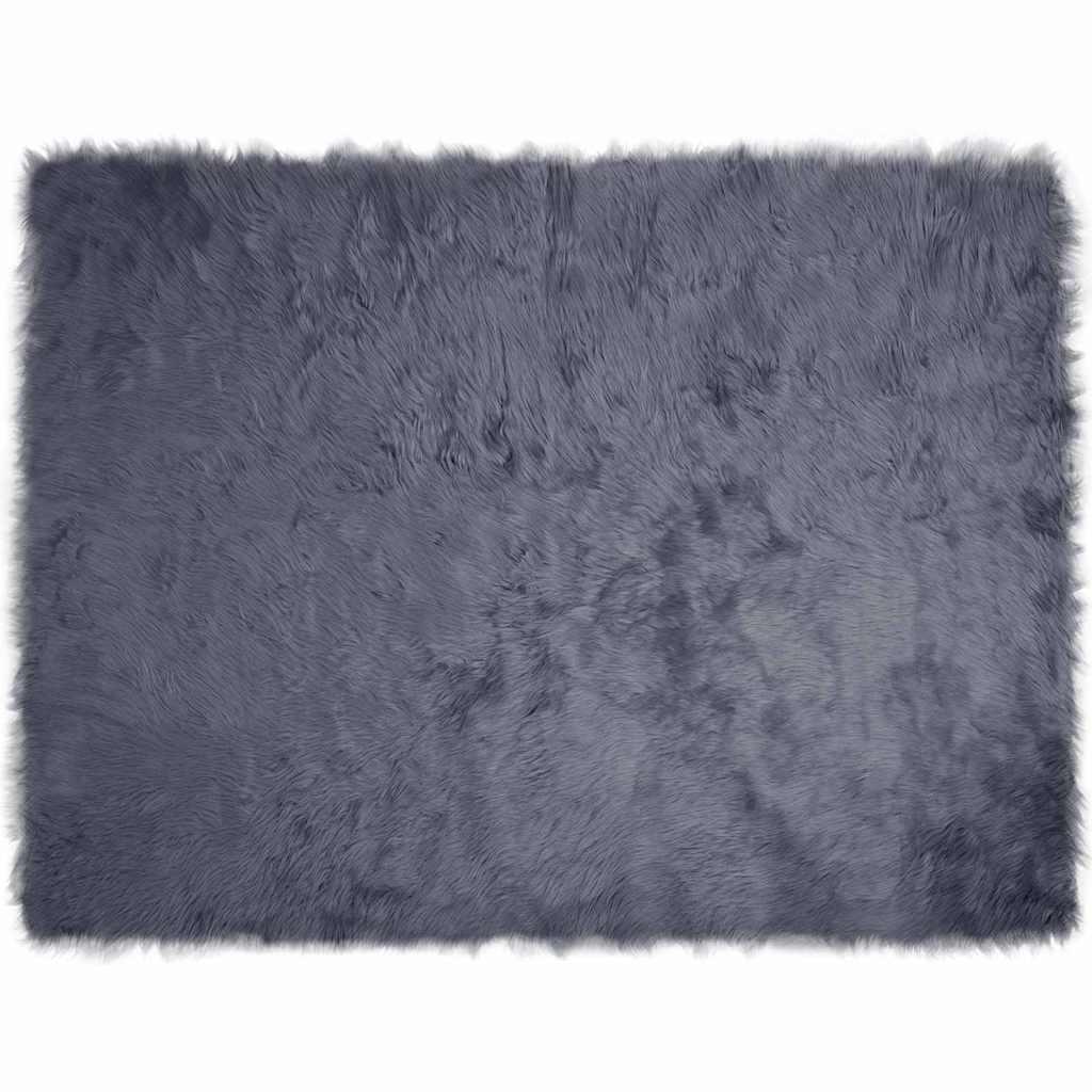 Falsk Fåreskind Tæppe Antracit 240 x 340 cm Polyester