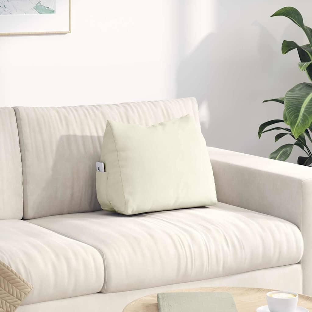 Rygpude Creme 45 x 20 x 35 cm Velourstof