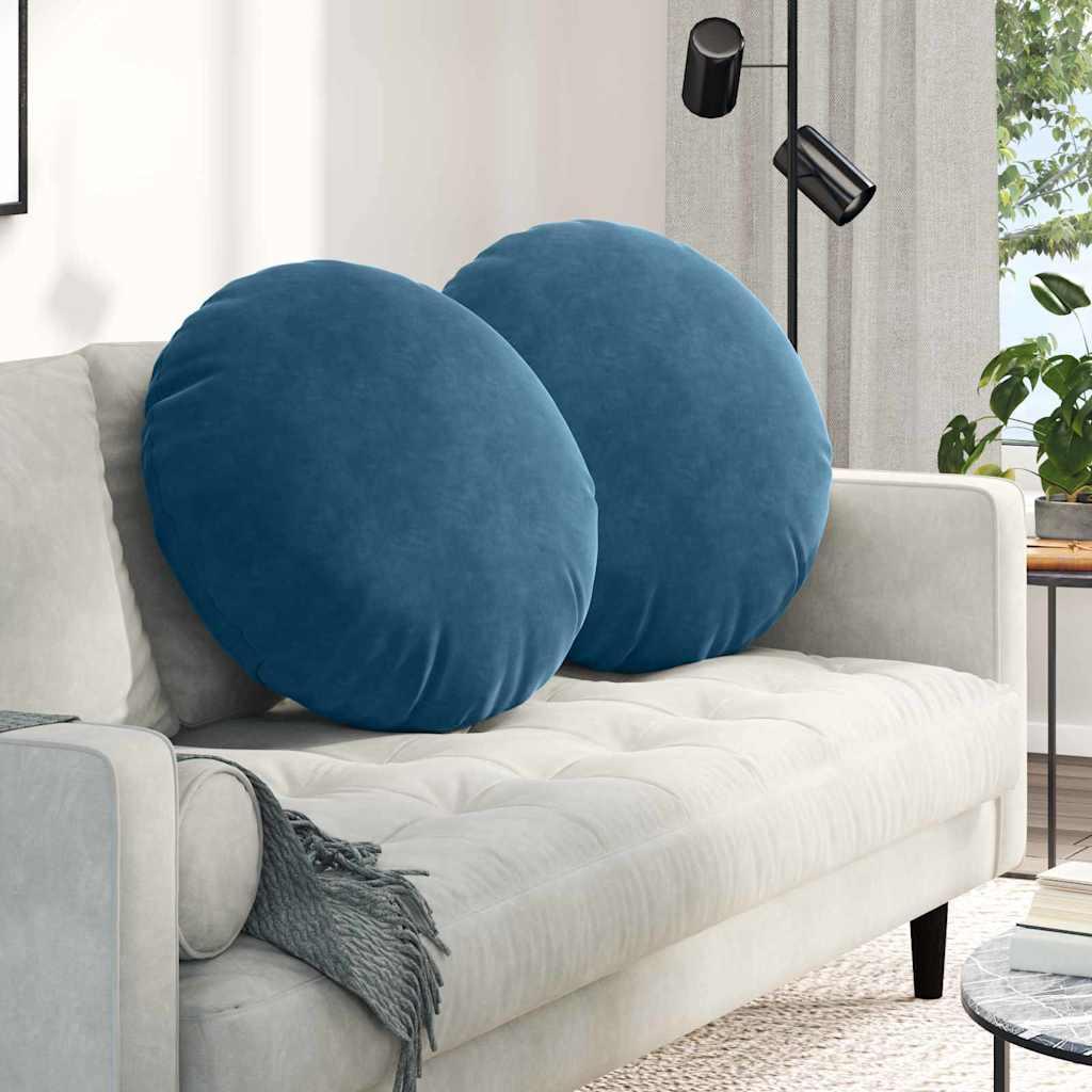 Sædepuder 2 stk Blå Ø80 x 29 cm Fløjl