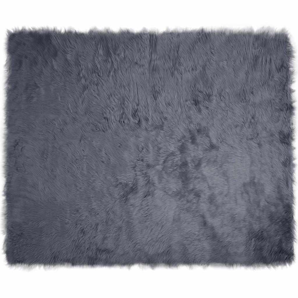 Falsk Fåreskind Tæppe Antracit 200 x 280 cm Polyester