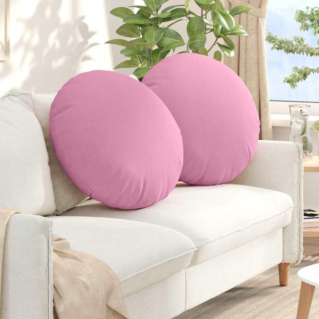 Sædepuder 2 stk Lyserød Ø80 x 29 cm Stof