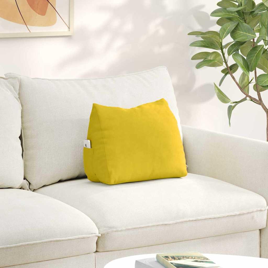 Rygpude Gul 45 x 20 x 35 cm Velourstof