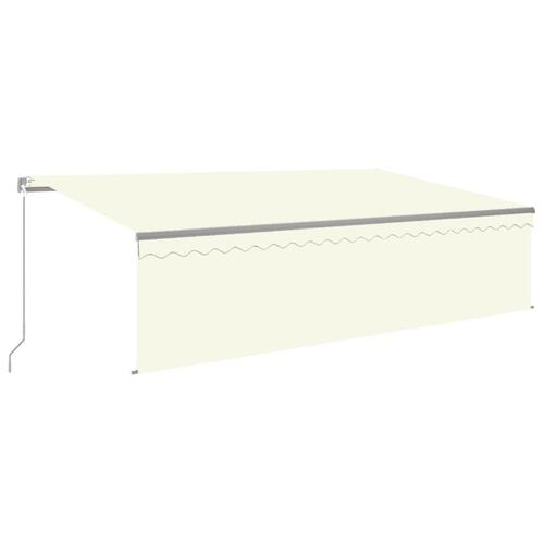 Markise m. gardin 5x3 m manuel betjening cremefarvet