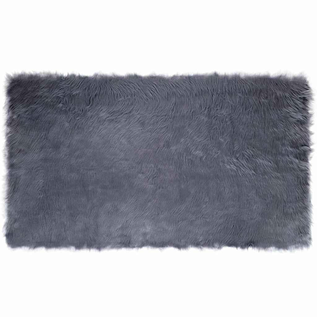Falsk Fåreskind Tæppe Antracit 100 x 200 cm Polyester