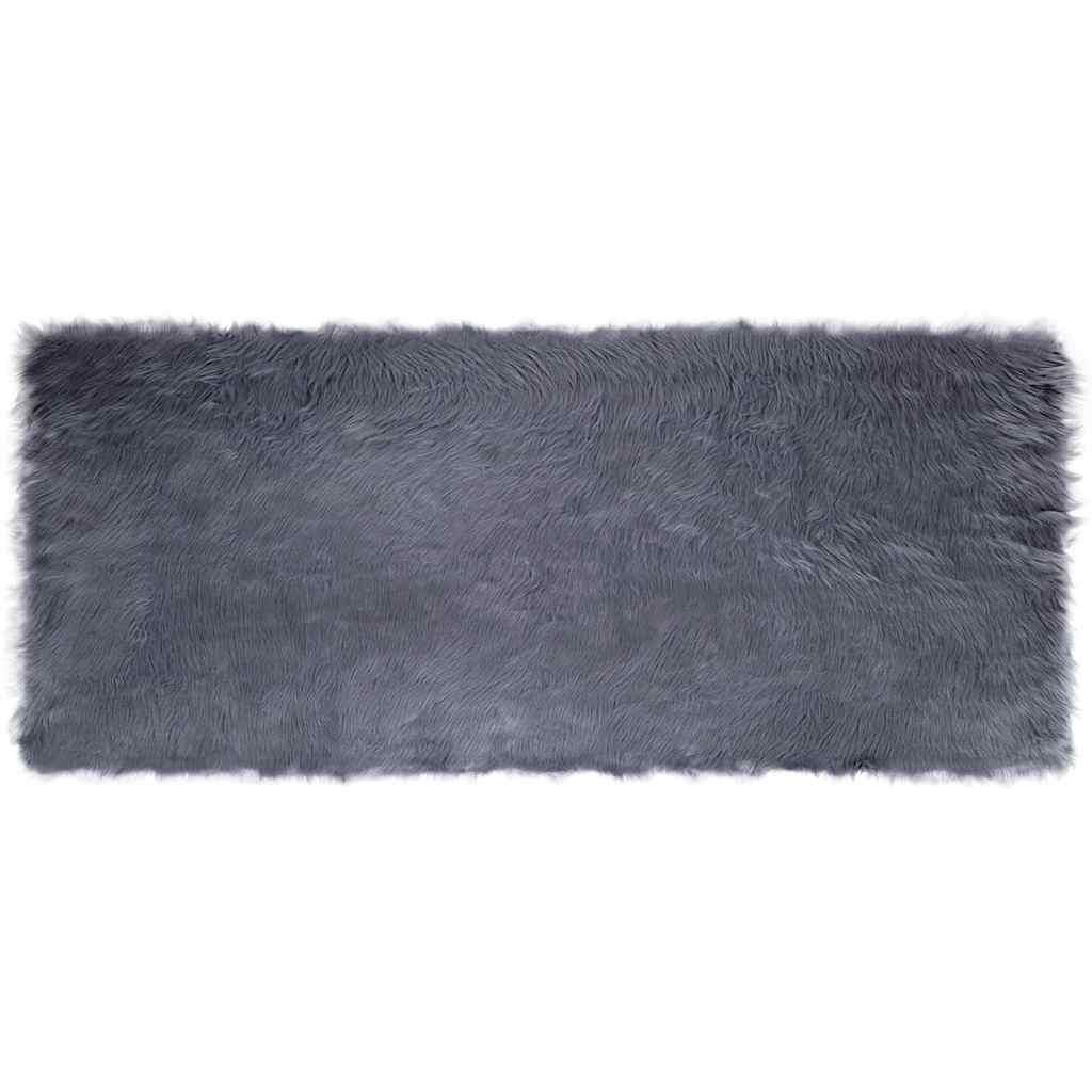 Falsk Fåreskind Tæppe Antracit 80 x 200 cm Polyester