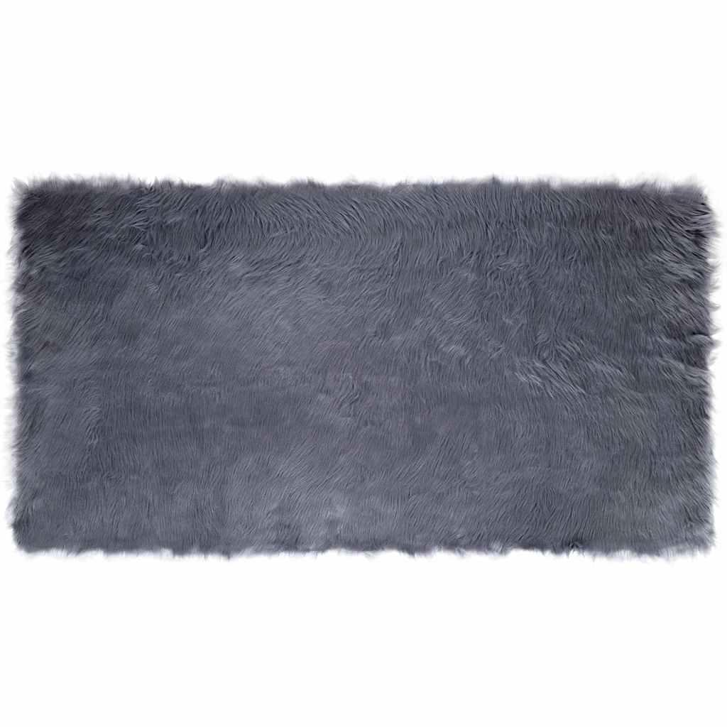 Falsk Fåreskind Tæppe Antracit 80 x 150 cm Polyester