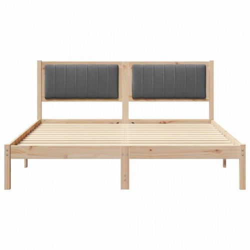 Sengestel med polstret hovedgavl - mørkegrå 150 x 200 cm