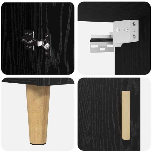 Highboard i sort eg 69,5 x 32,5 x 180 cm