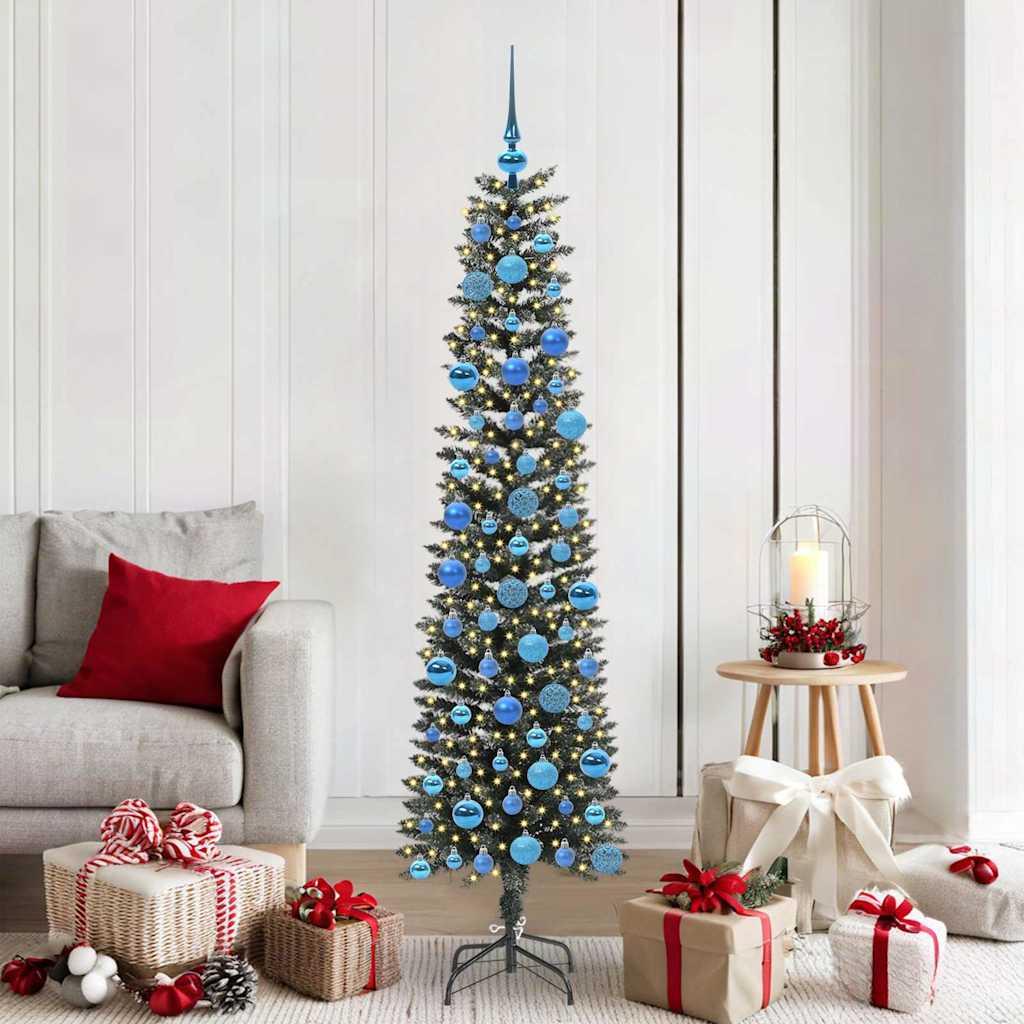 Kunstigt juletræ med 300 LED'er Grøn 50,5 x 50,5 x 180 cm