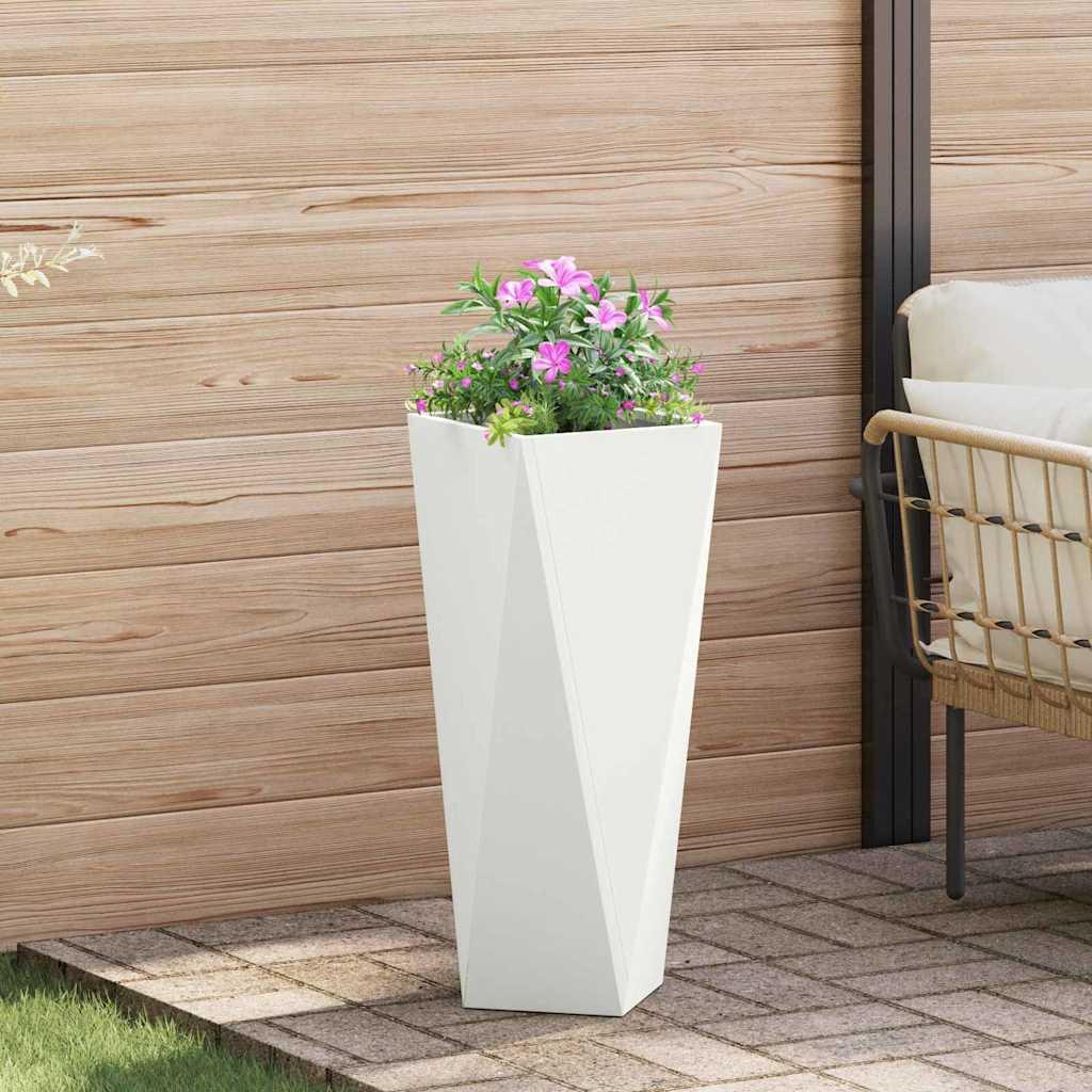Plantekasse i stål - hvid 30 × 30 × 75 cm