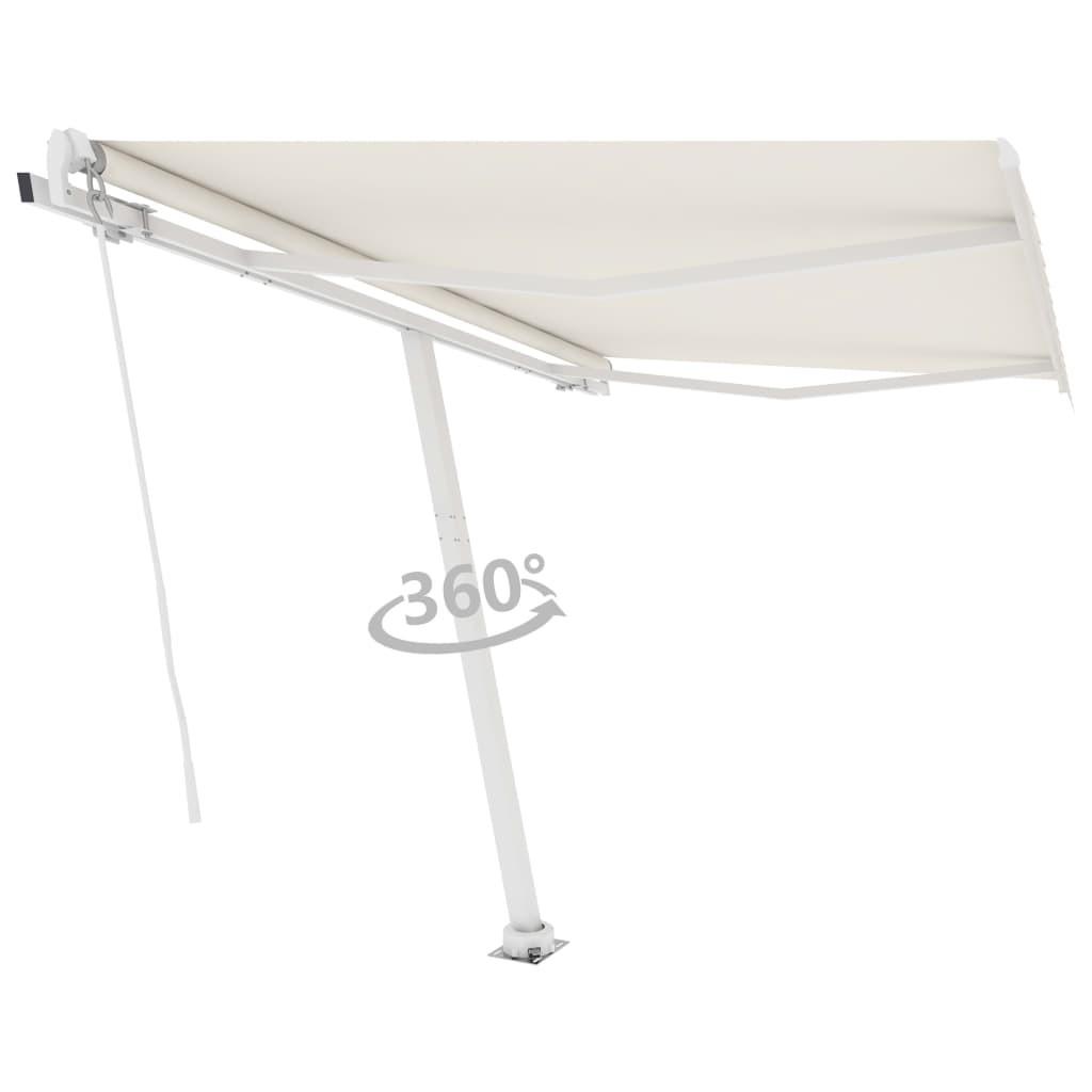 Fritstående markise 300x250 cm manuel betjening cremefarvet