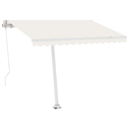 Fritstående markise 300x250 cm manuel betjening cremefarvet