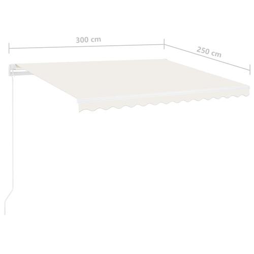 Fritstående markise 300x250 cm manuel betjening cremefarvet