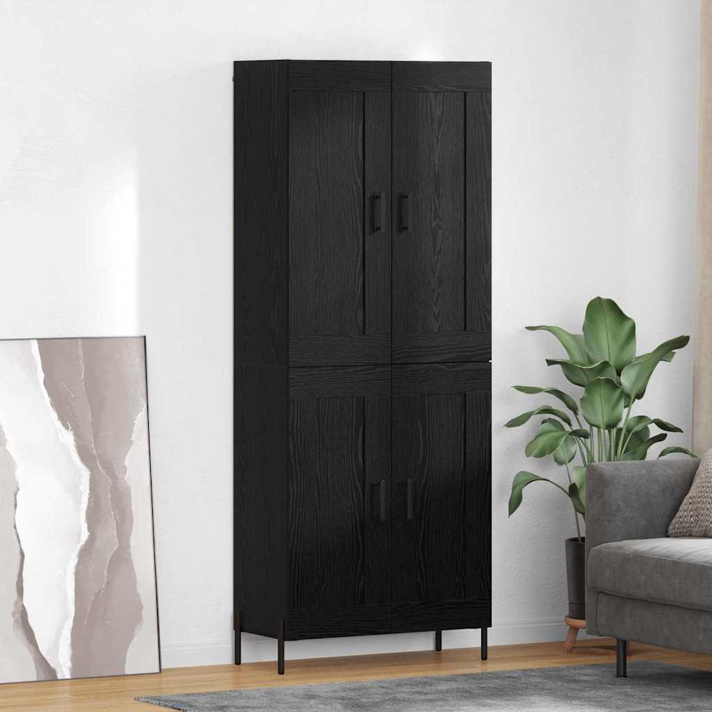 Highboard 2 stk Sort eg 69,5 x 34 x 180 cm Konstrueret træ