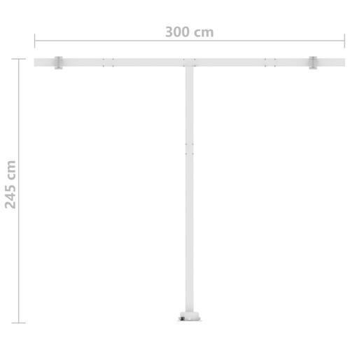 Fritstående markise 300x250 cm manuel betjening gul og hvid