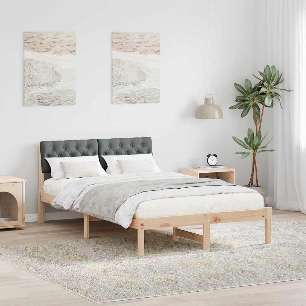 Sengestel brun og mørkegrå 120 x 200 cm Massivt fyrretræ